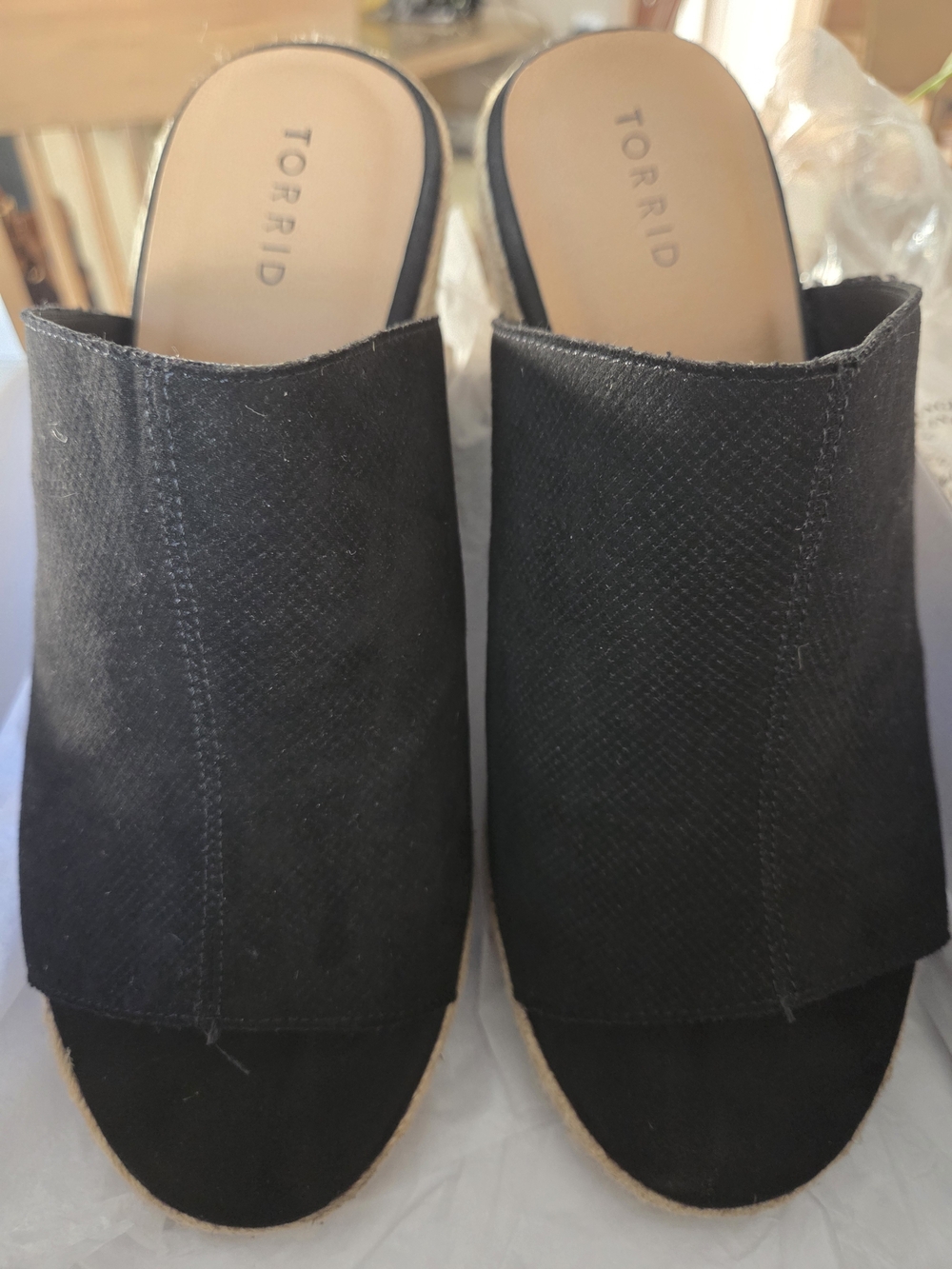 torrid Black Textured Open-Toe Mule Slides